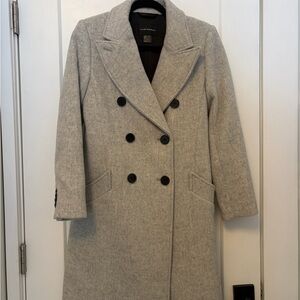 Club Monaco Women's Double-Breasted Gray Wool Coat